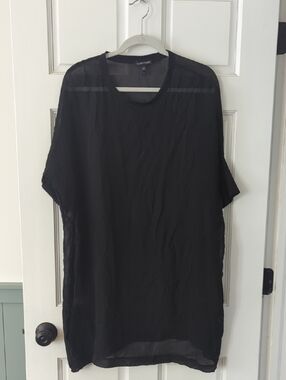 Eileen Fisher Black Lightweight Sheer Tunic Top